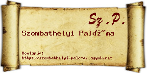 Szombathelyi Palóma névjegykártya